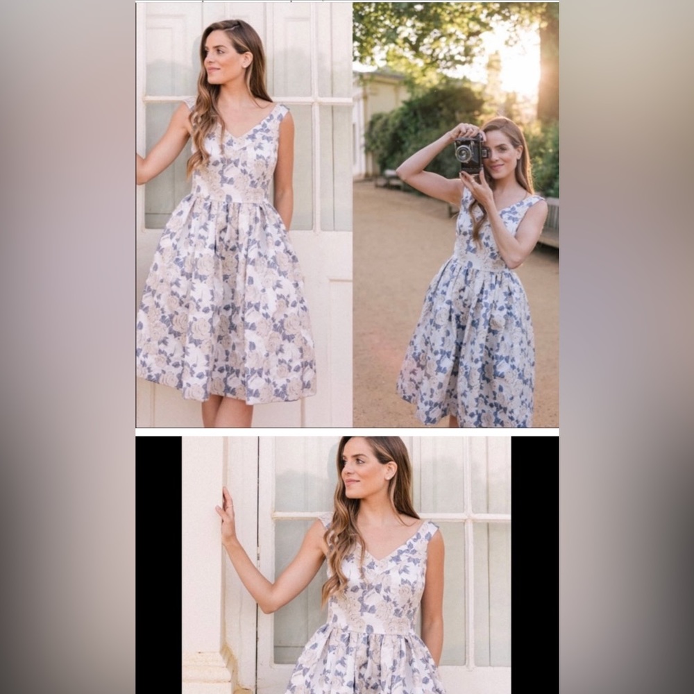 GAL MEETS GLAM Ava Fit and Flare Dress Jacquard RARE 10